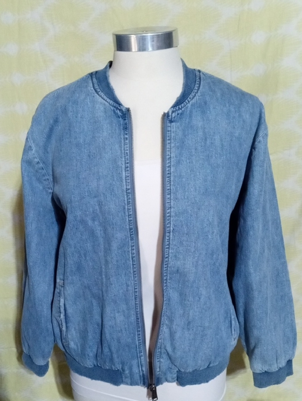 Lucky Brand Light Wash Denim Bomber Jacket